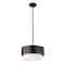Z-Lite Counterpoint Pendant, 1-Light, 12 In.W x 7.25 In.H, Matte Black/White 495P12-MB - alternate 1